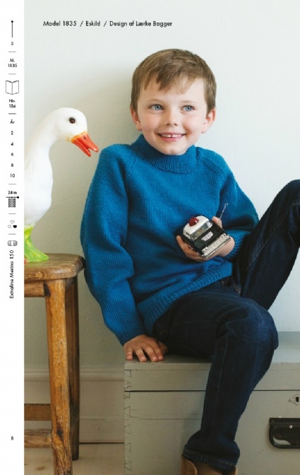 strikket raglansweater til børn model 1835