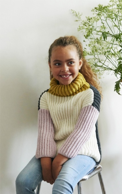 patentstrikket sweater til barn model 1836
