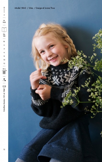 strikket sweatermed norsk mønster til børn 1843 fra hjertegarn