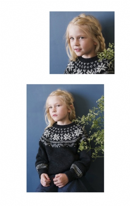 Sweater strikket med bærestykke mønster