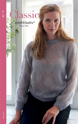 opskrift på strikket sweater i kid mohair til dame 1850 fra hjertegarn