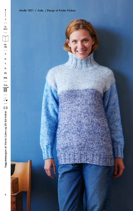 Supplement Legitim mekanisme Strikkeopskrift på sweater med rullekrave til dame
