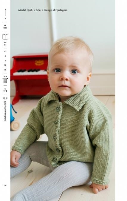 Opskrift på tværstrikket jakke til baby