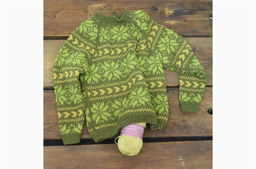 Strikkekit "Noah" sweater 2653 fra Hjertegarn str. 4 år